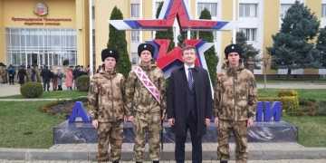 Представители «Казачьей сотни КубГТУ» — участники Парада Победы