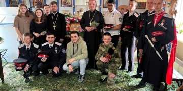 Казаки СКТ «Знание» ХКО «Суворовский редут» посетили храм Богоявления Господня п. Пригородного города Краснодара