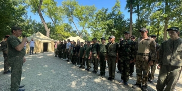 В хуторе Железном Усть-Лабинского района стартовали военно-полевые сборы для казачьей молодёжи
