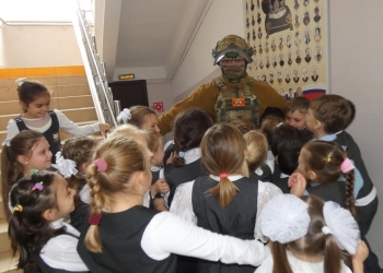 Белореченский казак провел патриотический урок для школьников