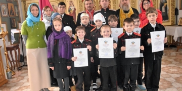 В храме Абинского района прошло посвящение в казачата