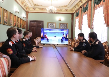 Представители Кубанского казачьего войска приняли участие в просмотре обращения Президента